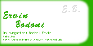 ervin bodoni business card